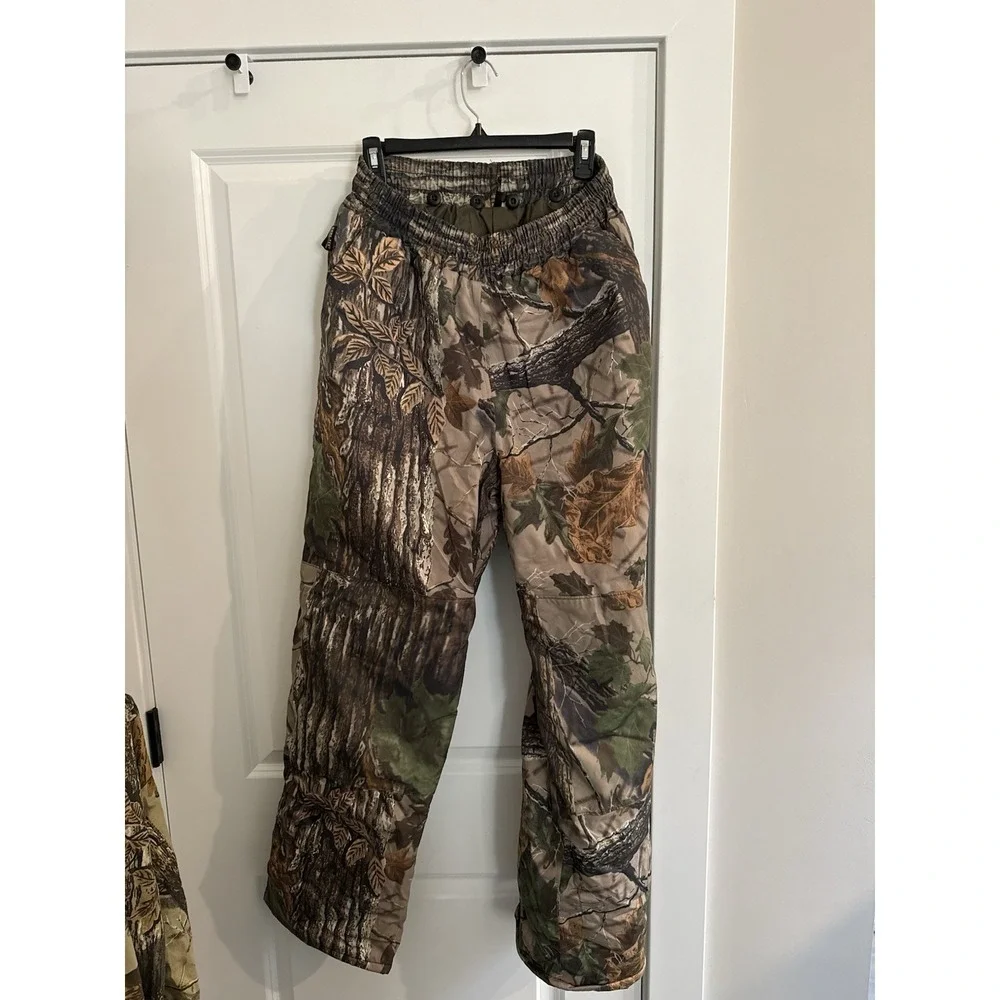 Vintage Cabelas Gore Tex Thinsulate Realtree Camo Hunting Pants Mens L USA